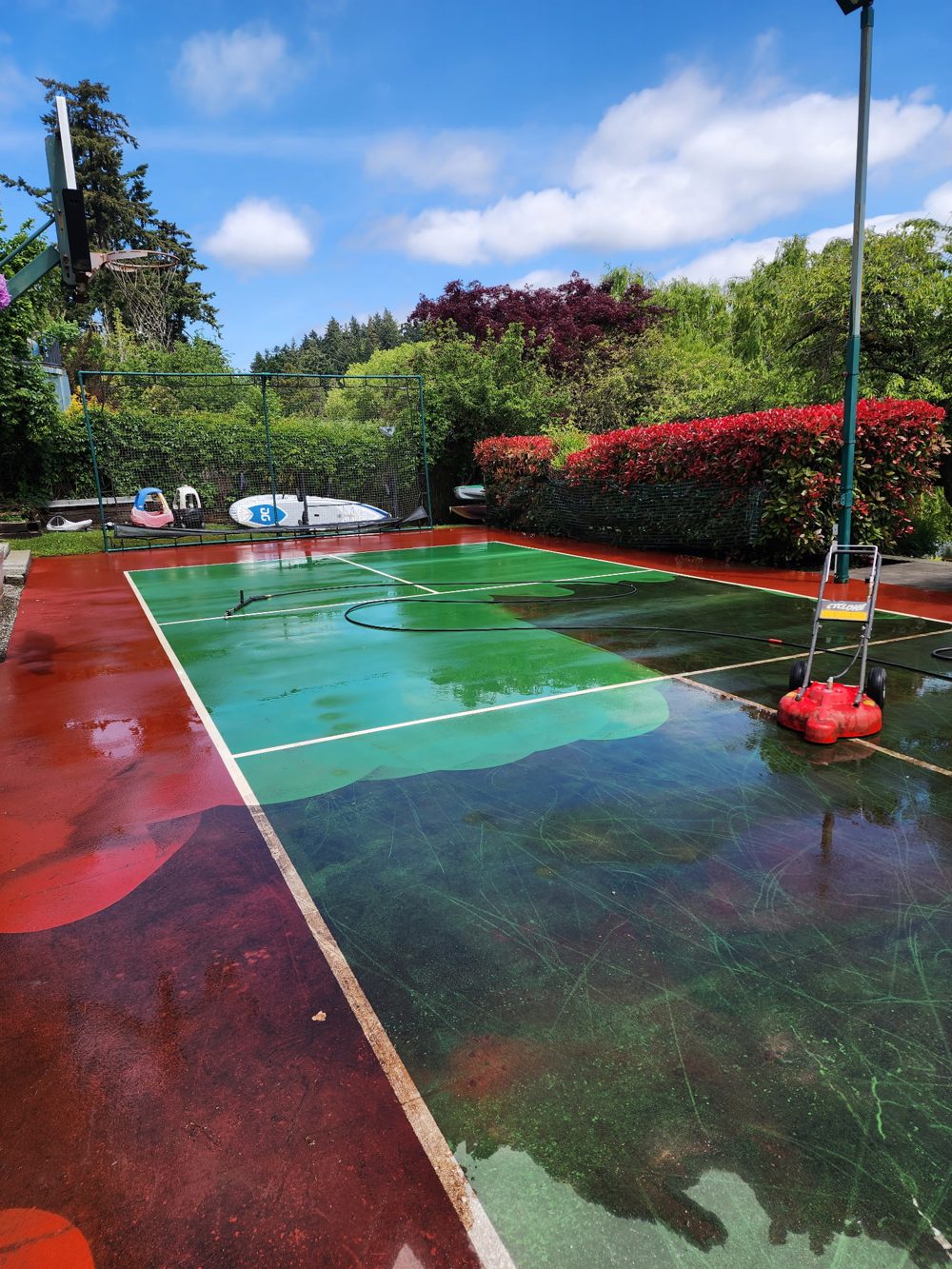 Resurfaced outdoor sport court