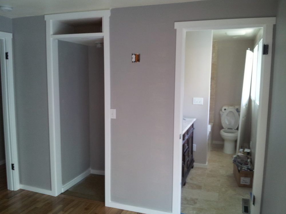 Interior remodel with finished bathroom