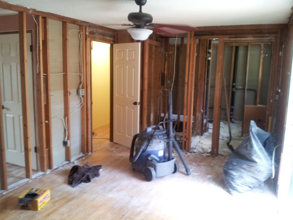 Down to studs full room remodel framing